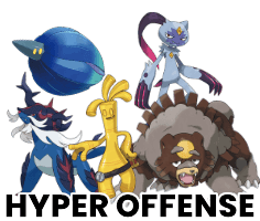 Des pokémon représentant le tag Hyper Offense